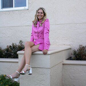 NWT Chloe Colette Jenny Mini Satin Skirt, Juliette Satin Jacket, and Madonna Top